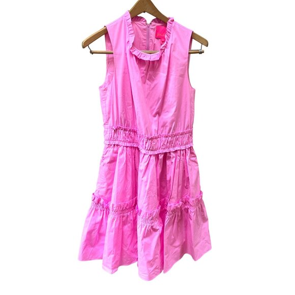 Lilly‎ Pulitzer Pink Ruffled Sleeveless Elina Dress Size 2 - Picture 1 of 5